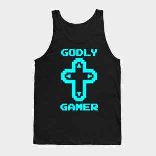 Godly Gamer (v3 - cyan) Tank Top